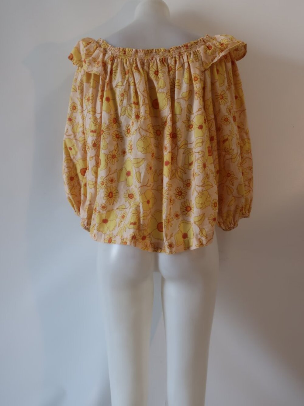 Womens Free People Yellow (Item- 4) Miss Daisy Cotton Floral Print Top S - Picture 10 of 12